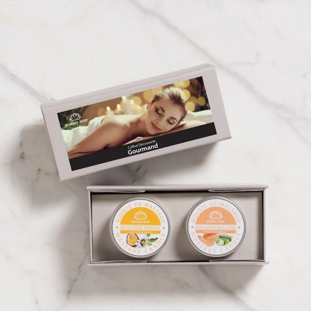 Coffret gourmand 2 bougies de massage